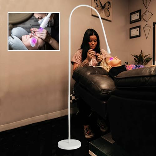 CLDRHD UV Light für Lichthärtenden UV Wimpernkleber | 5W Flexibler Schwanenhals mit einer Länge von 70cm | LED Wimpernlampe | Kleber Ausgehärtet in 1-3 Sekunden | Mit Fußpedal