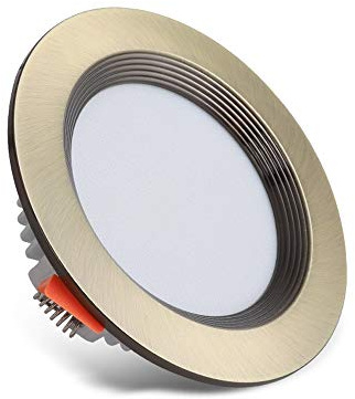 MAXTED Brushed Bronze Round Downlight Recessed Ceiling Light Fixture 75mm Cut Hole No Flicker Energy Saving LED Spot Lights Warm White 3000K Picture Display Accent Lamp Wash Wall Lamps Luxury (Color