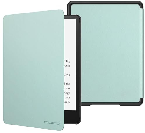 MoKo Hülle Kompatibel mit Kindle Paperwhite 11. Generation 2021,Dünne Leichte Tablet Schutzhülle mit Auto Schlaf/Aufwach PC Rücken für Kindle Paperwhite 6,8 Zoll, Signature Edition, Agavengrün