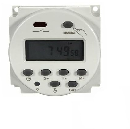 Zeitschaltuhr Relaisschalter, 12V Elektrische Wochenzeitschaltuhr mit Zeitschaltuhr und LCD-Digitalanzeige