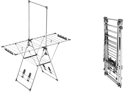 FUHAI-666 Cintre Pliant pour étendoir Pliage de séchage de Plancher Pliant en Acier Inoxydable Balcon de Maison intérieure Portant à vêtements Pliant