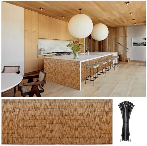 Clôture En Roseau Naturel,Brise-vue Balcon,Protection De La Vie Privée,Occultant,Protection Soleil,Paillis Terrasse Balcon,Idéal Pour Isoler Visuellement Une Clôture,.pour Balcon Clôture Jardin(Carbon