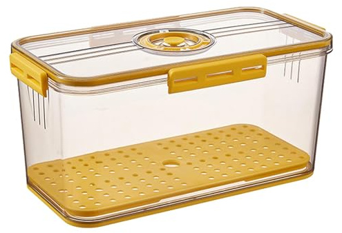 Boîte à pain hermétique – Boîte à pain portable, boîte de rangement alimentaire transparente | Enregistrement du temps et drainage de congélation, adorable boîte à pain pour pain fait maison, 33 x 17