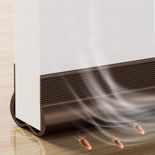 Cotensta 93cm Zugluftstopper für Türen Braun, Windstopper Tür Dichtung, Dichtung Selbstklebende, Silikon Türdichtung Für 3,5-4,6cm Dicke Türen mit Einem Spalt Unten von 0,2-1,5cm Geeignet