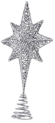 CONGARTENO Stern-baumspitze Für Weihnachtsbaum Metallstern-weihnachtsdekor Achtzackiger Stern-Topper Blau Einfache Installation