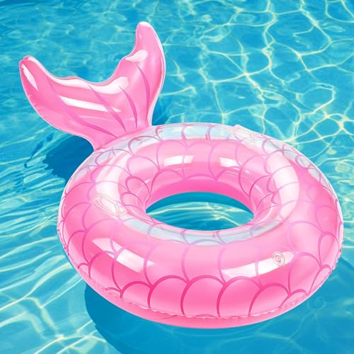 MoKo Aufblasbarer Schwimmring, Meerjungfrau Schwimmreifen, Rosa