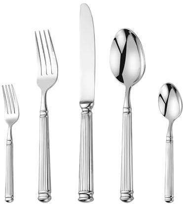 Ménagères assorties Ensemble de couverts vintage en acier inoxydable doré sculpté 20 pièces, ensemble d'argenterie dorée, ensemble de couverts modernes en relief, ustensiles comprenant une fourchette,