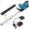 Pneterg Cortasetos inalámbrico, cortasetos a batería, cortasetos telescópico eléctrico, batería de 1500 mAh x 10, cuchilla de doble acción, silencioso, con protectores para césped, arbustos y jardín