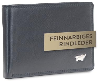 BRAUN BÜFFEL Herren Geldbörse aus echtem Rindsleder Golf mit RFID Schutz - Zetilose Geldbörse mit 4 Kartenfächern - Edles Schwarz