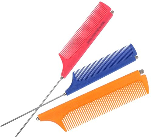 HAMPPLIES 3 Stück-pack Ausziehbare Stahl Stielkämme Spitz Zulaufend Professionell Für Friseur Und Salon Stylingkämme Für Erwachsene Und Kinder Tragbar