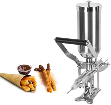 Macchina per Riempimento Ciambelle Commerciale, Macchina per Riempimento Manuale 5L, Macchina per Riempimento Marmellata E Crema con 1 Ugello Lungo E 3 Ugelli Corti per Panetteria,A