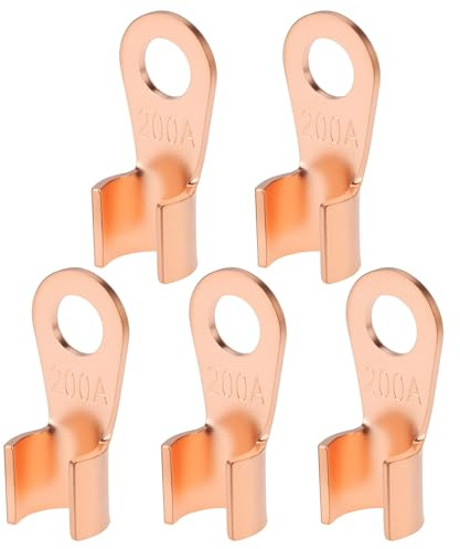 eMagTech 5pcs OT-200A Open-End Copper Crimp Terminal Lugs 16-35 mm² for Machinery Power Railway And Shipbuilding