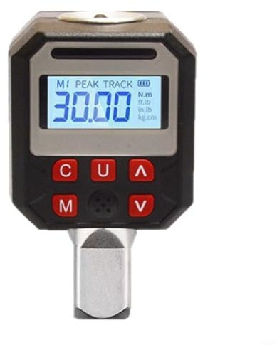 GANCEI Adaptador de llave dinamométrica digital de 1/2 pulgada, herramienta de alta precisión con medición de pies-libra y nm, modos de pico y seguimiento, alertas audiovisuales (6.8-135)