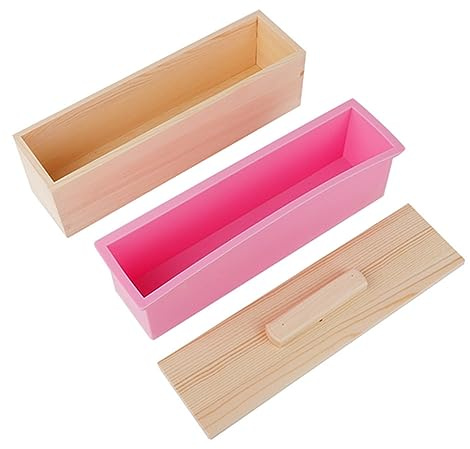 Kuuleyn Silicona, Molde rectangular de silicona para jabón de 900 ml con tapa, herramienta de bricolaje para hornear pasteles, chocolate helado
