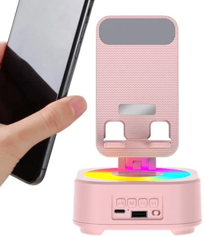 Generisch Soporte para teléfono móvil con altavoz, sonido claro portátil antideslizante iluminación gadgets, soporte para teléfono móvil, altavoz | para casa, oficina, escuela, dormitorio, interior