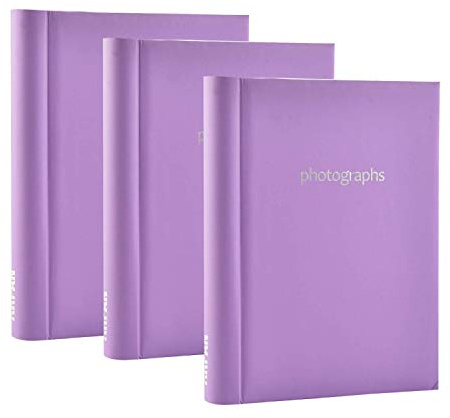 3 x Arpan Self Adhesive Large Photo Albums – 60 Sheets 120 Sides, Spiral Binder | Photo Albums Self Adhesive, Large Self Adhesive Photo Album for Memories & Keepsakes – Purple