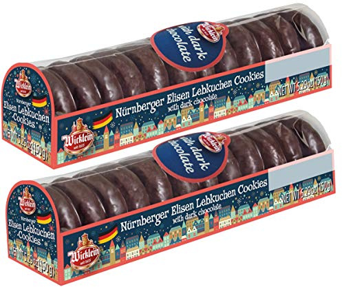 Wicklein Mini Dark Chocolate Nurnberger Lebkuchen, Gingerbread, 150g (Set of 2), Made in Germany