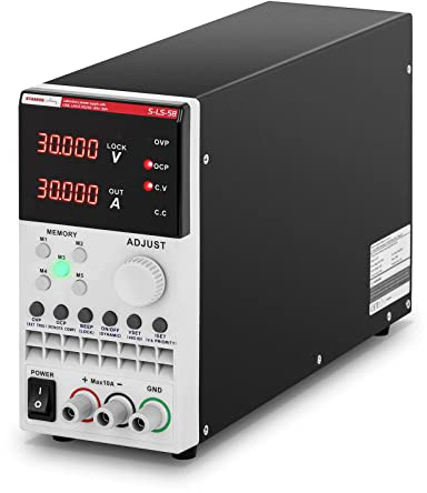 Stamos Soldering Fuente De Alimentación para Laboratorio Alimentador Regulable S-LS-58 (0-30 V, 0-30A DC, 300 W, USB/LAN/RS232)