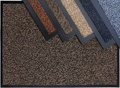 TrendMakers Dirt Trapper Door Mat - Barrier Mat | Indoor Outdoor Mats for Front Door | Super Absorbent Non-Slip Doormats | Soft COTTON PILE Washable Floor Mats | - Brown - 40 x 60cm