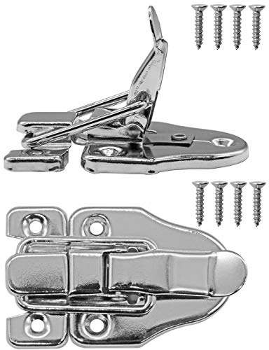FUXXER 2x Truhen-Verschlüsse, Kisten-Verschlüsse, Bügel-Schnallen, 60x40mm, silber