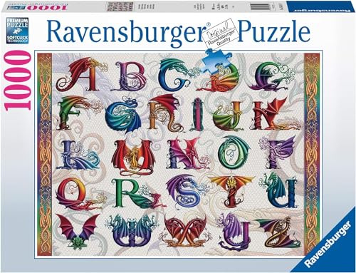 Ravensburger 16814 Draken alfabet Dragon Alphabet Puzzle, Multicolor