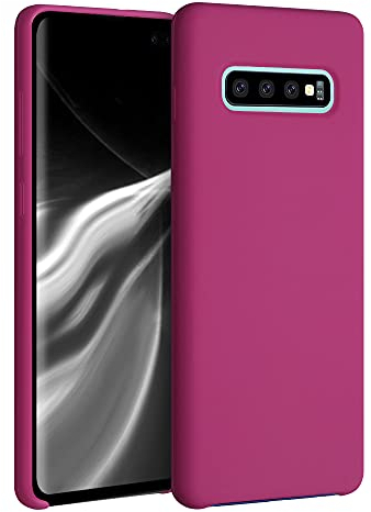 kwmobile Hülle kompatibel mit Samsung Galaxy S10 Plus / S10+ Hülle - Silikon Handy Case - Handyhülle weiche Oberfläche - kabelloses Laden - Himbeer Pink