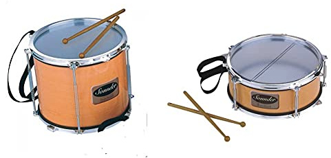 REIG 3732 - Sounder Tamburo Tom Tom & 3731 - Tamburo Rullante Sounder con Bacchette E Cinghia 24 Cm