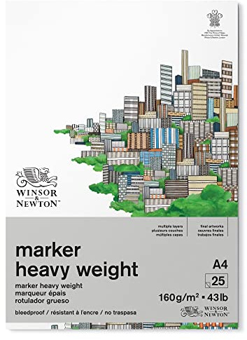 Winsor & Newton 6002012 Non-Carbon Marker Paper in Pad - 25 Sheets DIN A4, 160 g/m², FSC, Chlorine and Acid Free, Ageing Resistant for All Types of Alcohol-Based Markers