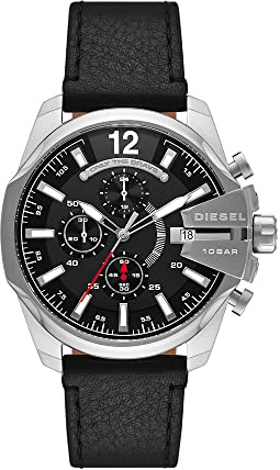 Diesel Baby Chief Uhr für Herren, Quarz-Chronographenwerk mit Edelstahl-, Stoff- oder Lederarmband