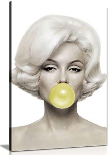 Marilyn Monroe Gelber Kaugummi, Leinwand-Kunstdruck, Heimdekoration, 76 x 51 cm