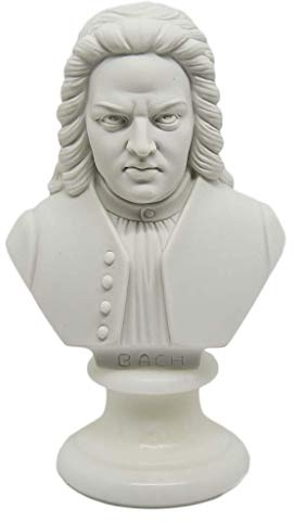 GINGERSHOPONLINE Busto Statua Design: Bach - Riproduzione busto, scultura in alabastro e resina - circa 15 cm, 350 gr. - Prodotto Made in Italy - Idea Regalo Casa