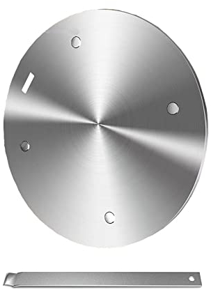 28CM Heat Diffuser Plate, Grourarty Stainless Steel Cooking Induction Adapter Simmer Plate for Electric Gas Glass Cooktop Hob Ring, Induction Cooktop Converter Plate With Handle