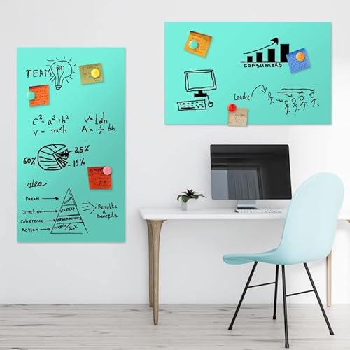 Tafelfolien-Shop Magnetfolie | Tafelfolie Kinder | PVC-Frei | Haftgrund für Magnete | Magnettafel | selbstklebend | beschreibbar, abwischbar, magnetisch, zuschneidbar (mint, 70x30cm)