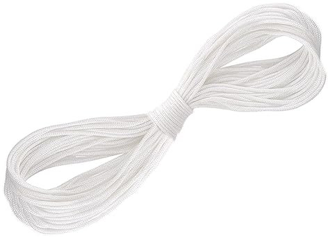 Picture Hanging String Cord 20M × 4mm Heavy Duty Braided Nylon Cord Rope White Strong String for Hanging Mirror Frame Photo Paintings