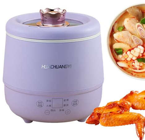 Fukamou Cuiseur à Riz Personnel - Petite Machine à Riz antiadhésive à Service Unique, cuiseur Vapeur de 1,8 L - Machine à Riz Portable pour Garder au Chaud pour 1 à 2 Personnes, céréales et Flocons