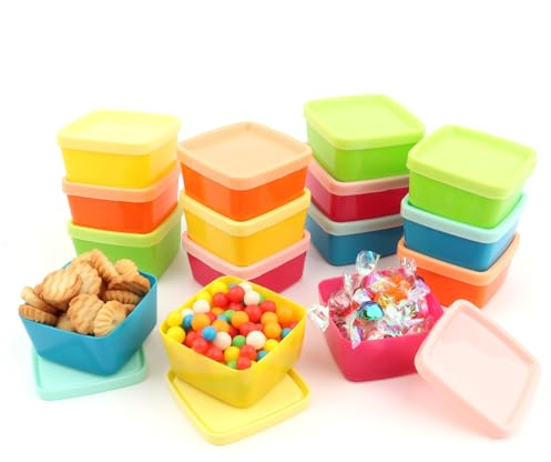 NVIYAM Lot de 15 Pièces Boîtes à encas, Boite Alimentaire Plastique avec Couvercle, Récipients de Congélation en Plastique, Récipients de Conservation des Aliments avec Couvercles