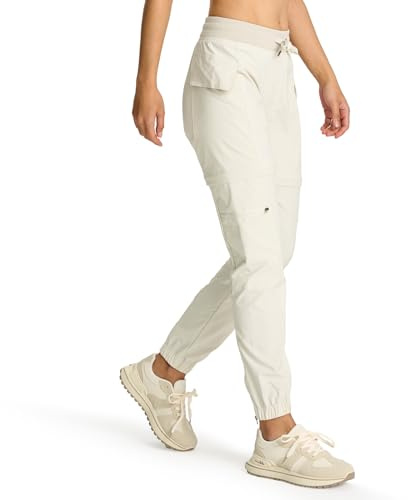 smawell Women's Convertible Hiking Pants Lightweight Quick Dry Joggers Athletic Outdoor Pants Khaki M