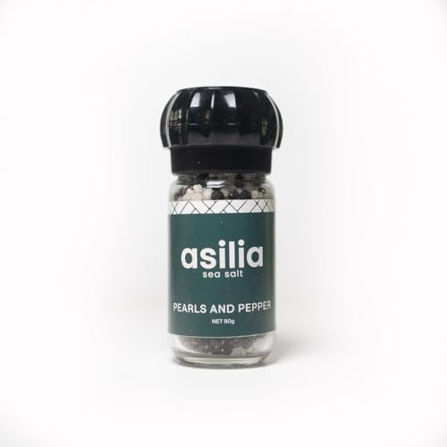 Moulin à poivre noir et perles de sel - 80 g