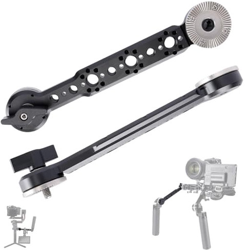 NICEYRIG Rosette Extension Arm with Nato Rail & Locating Holes for ARRI Standard Applicable Handgrip Gear for Camera Shoulder Rig