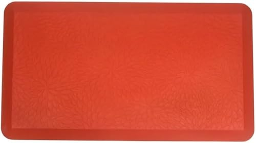 LULUMAIC Bodenmatte, Anti-Ermüdung und Komfort, Schreibtisch-/Bodenmatten für Haus, Waschbecken, Büro, Küche, Matte, gepolsterter Teppich, wasserdicht, rutschfest, 2 cm dick (Farbe: Orange, Größe: 51