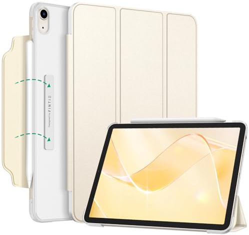 Fintie Hülle für iPad Air 11 Zoll M4/M3/M2, iPad Air 5./4. Gen 10,9 Zoll | [Magnetverschluss] Leichte Standhülle mit Durchscheinend Mattierter Rückseite Cover, Auto Schlaf/Wach Funktion, Starlight