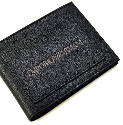 Emporio Armani Herrengeldbörse - Y4R570 YQ13X 80648 Schwarz/Schwarz - 12,5 x 9,6 x 1,5 cm, Schwarz , Taglia Unica, Zeitgenössisch