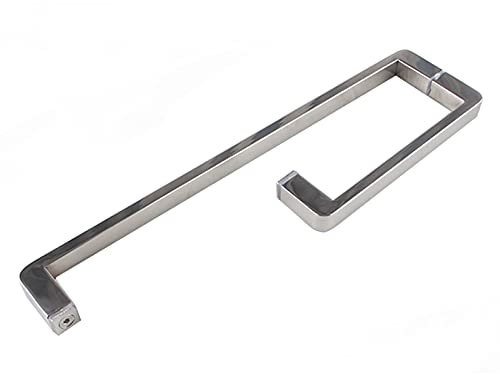 CZWWSPGT Poignée de Porte en Verre à Finition polie complète | Barre Porte-Serviettes en Chrome Poli | Bouton de Porte de Cabine de Douche (Chrome 185 mm + 385 mm)