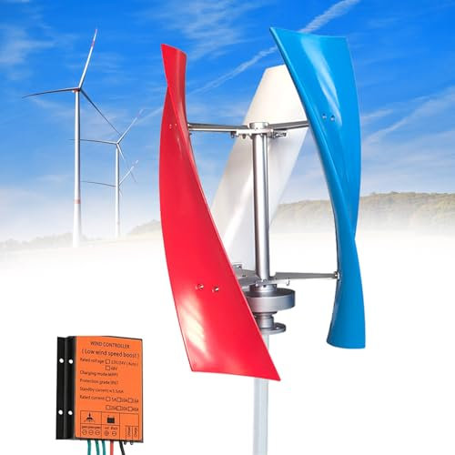 Naturalpowev Wind Turbine Generator 6000W Vertical Wind Power Turbine Generator with Controller, 3 Blade Wind Generator Kit for Home Street Lighting,Multi-24V