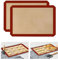 KitchenRaku Lot de 2 tapis de cuisson en silicone - 29,5 x 42 cm - Revêtement antiadhésif en silicone - Réutilisable - Sans BPA - Rose