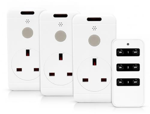 STATUS IONOS Remote Control Socket, White, Pack of 3 | Remote Control Plug UK, IONREMSOC3PK10