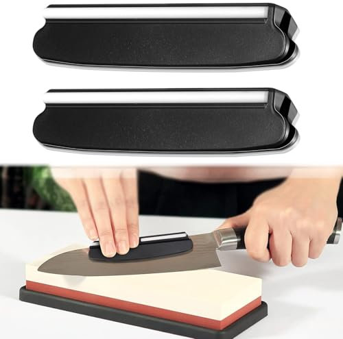 Votvlog 2 Pezzi Guida Angolare per Affilare Coltelli Supporto per Affilacoltelli da Cucina Guida per Pietra per Molatura Costante di Lama su Mola per Chef per affilare su Pietre per Principianti, Nero