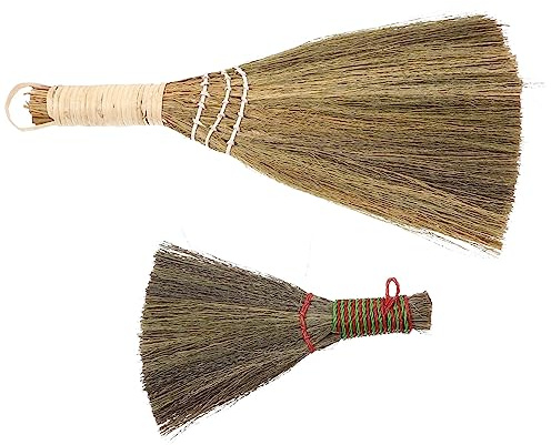 MUCKLILY Lot De 2 Balais De Bureau Petit Et Moyen Balai Manuel à Poussière Fibres Souples En Matériaux Solide Pour Nettoyage Domestique Et Industriel Accessoire Léger Pour Bureau Et Canapé
