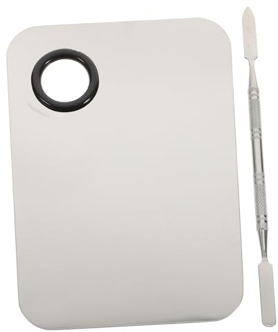 Beaupretty Makeup Palette Spatula Tools Stainless Steel Silver Easy to Blend Easy to Clean for Home Use Professional Use
