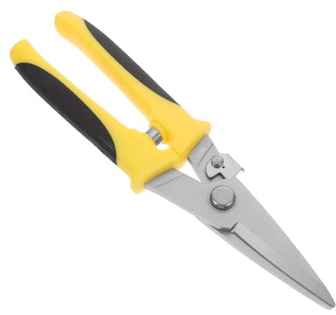 HONITANO Tijeras De Hierro De Alta Resistencia Acero Inoxidable Corte Manual Para Chapa Metálica Industrial Mango Antideslizante Doble Color 1 Unidad Uso Hortícola y Bricolaje